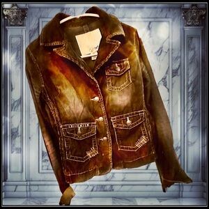 Refuge Distressed Brown Corduroy Jacket